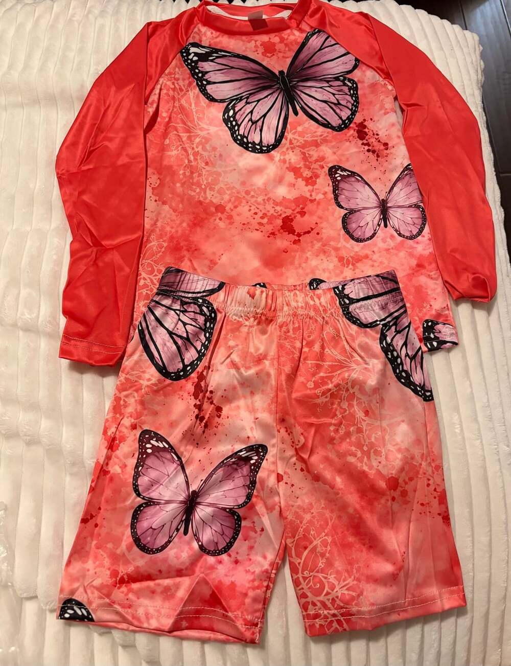 Butterfly Loungewear 2-Piece Set Pink Summer Outfits